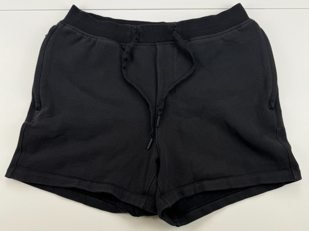 Lululemon Steady State Shorts Mens M Black 5" Fleece Sweat Shorts LM7BD4S